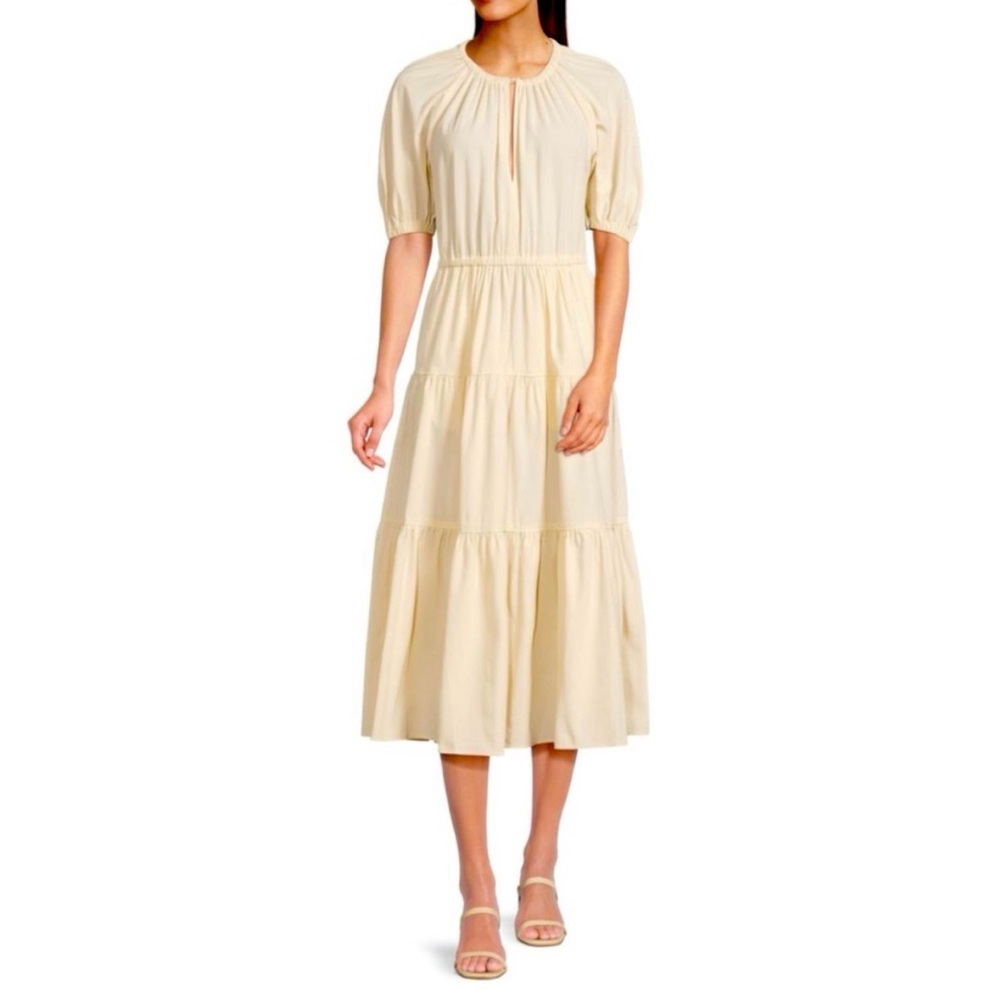 A.L.C. Mischa Tiered Cream Midi Dress 4
